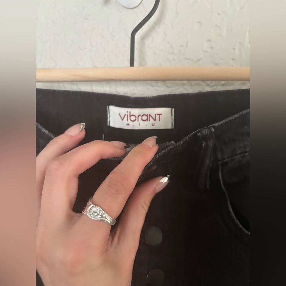 Western Distressed Black Jeans - Picture 3 of 8